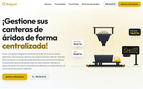 Página de inicio de Arigest