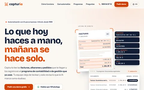 Página de inicio de Capturia