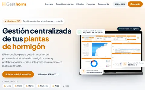 Página de inicio de Gesthorm